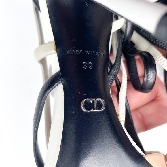 Dior Decli Defile Pumps Raf Simons Beige Leather Strappy Heels Pointed Sz 39 / 9 - Picture 11 of 15